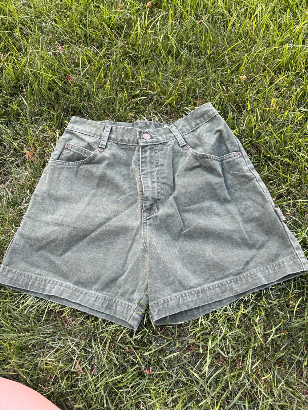 Vintage High-Waist Green Women's Shorts